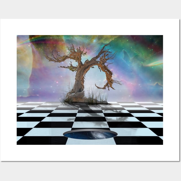 Old tree on chess board Wall Art by rolffimages